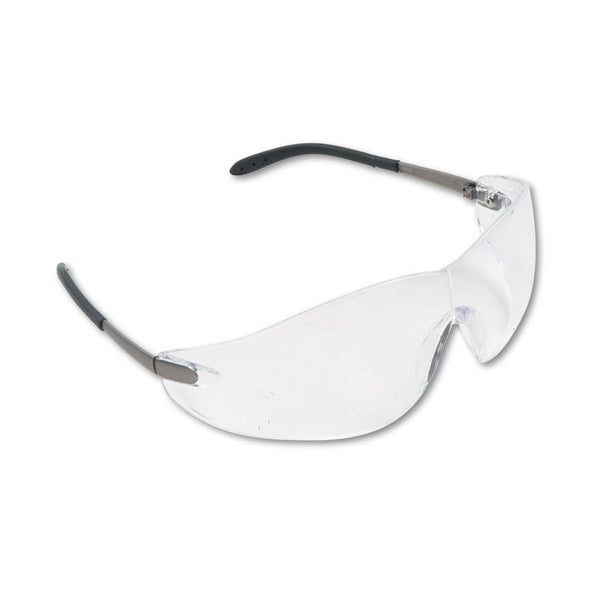 MCR™ Safety Blackjack Wraparound Safety Glasses, Chrome Plastic Frame, Clear Lens, 12/Box (CRWS2110BX) Box of 12