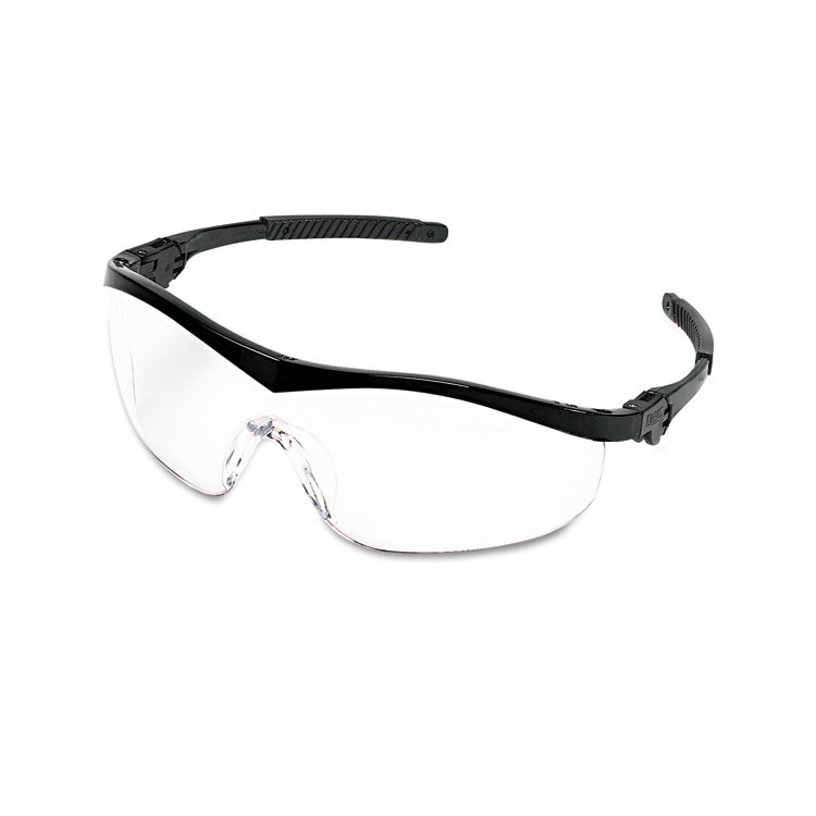 MCR™ Safety Storm Wraparound Safety Glasses, Black Nylon Frame, Clear Lens, 12/Box (CRWST110) Box of 12