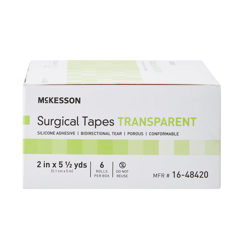 McKesson Medical Tape Transparent 2 Inch X 5-1/2 Yard Plastic / Silicone NonSterile (1073807_RL) 1/RL