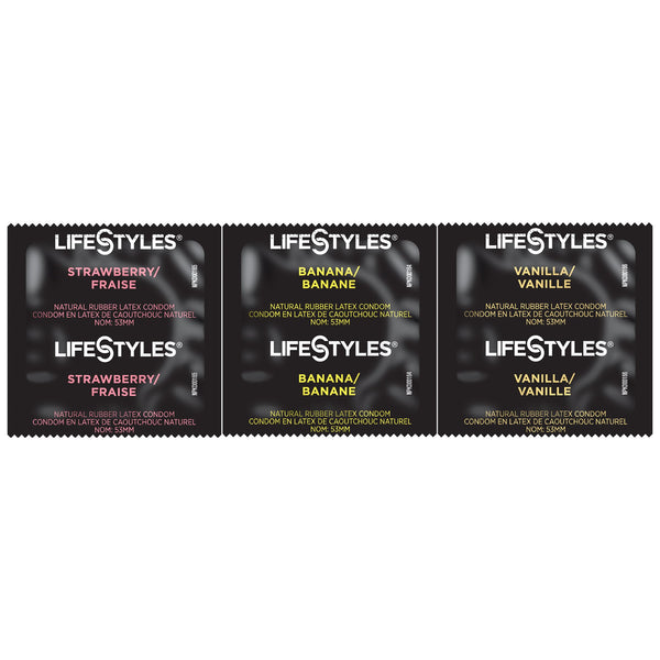 Lifestyles® Assorted Flavors Condom Lubricated One Size Fits Most 1,008 per Case (1206389_CS) 1/CS