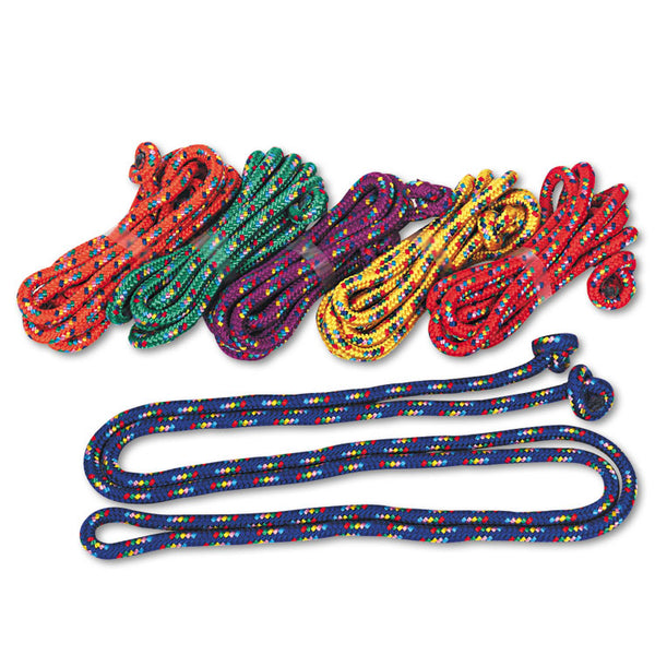 Champion Sports Braided Nylon Jump Ropes, 8 ft, Assorted, 6/Pack (CSICR8SET) Set of 6