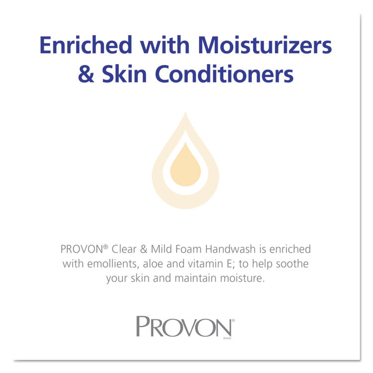 PROVON® Clear and Mild Foam Hand Wash, Unscented, 700 mL Refill, 4/Carton (GOJ872104)