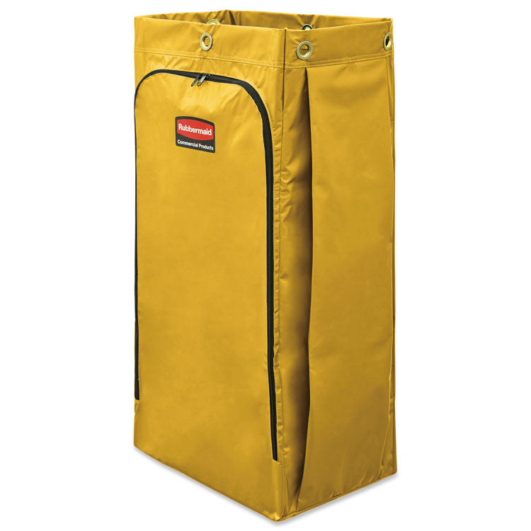 Rubbermaid® Commercial Vinyl Cleaning Cart Bag, 34 gal, 17.5" x 33", Yellow (RCP1966881)