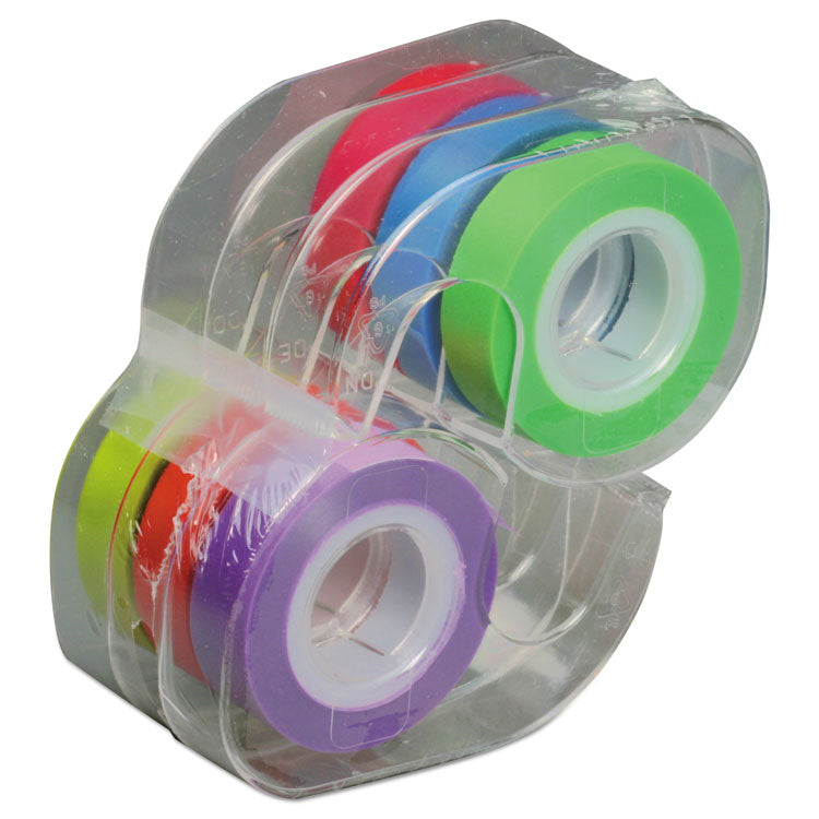 LEE Removable Highlighter Tape, 0.5" x 720", Assorted, 6/Pack (LEE13888) Pack of 6