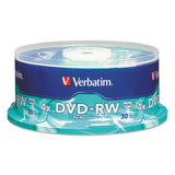 Verbatim® DVD-RW Rewritable Disc, 4.7 GB, 4x, Spindle, Silver, 30/Pack (VER95179)