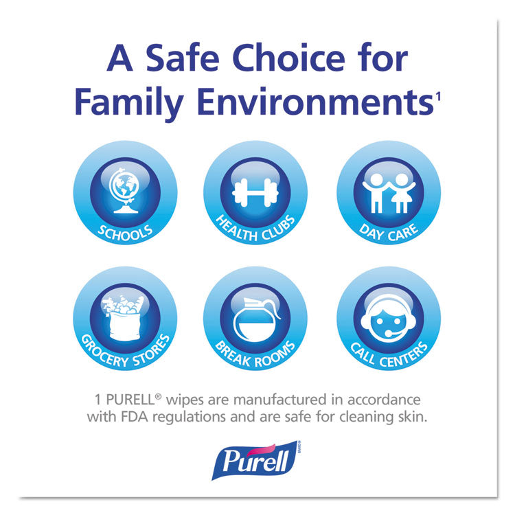 PURELL® Sanitizing Hand Wipes, Individually Wrapped, 5 x 7, Unscented, White, 1,000/Carton (GOJ902210CT)