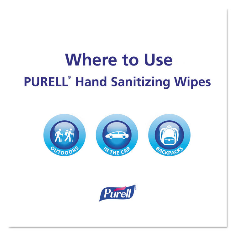 PURELL® Sanitizing Hand Wipes, Individually Wrapped, 5 x 7, Unscented, White, 1,000/Carton (GOJ902210CT)