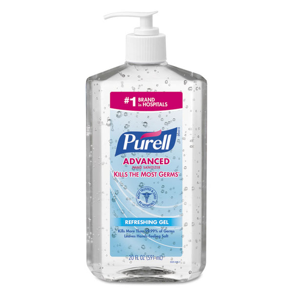 PURELL® Advanced Refreshing Gel Hand Sanitizer, 20 oz Pump Bottle, Clean Scent, 12/Carton (GOJ302312)