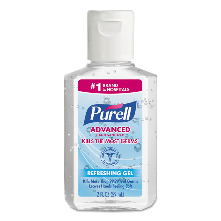 PURELL® Advanced Refreshing Gel Hand Sanitizer, 2 oz, Flip-Cap Bottle, Clean Scent, 24/Carton (GOJ960524) Case of 24