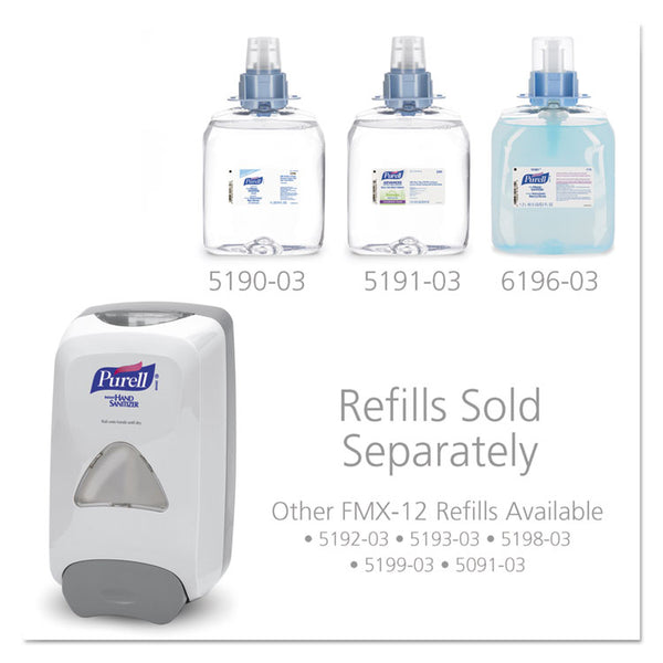 PURELL® FMX-12 Foam Hand Sanitizer Dispenser, 1,200 mL Refill, 6.6 x 5.13 x 11, White (GOJ512006)
