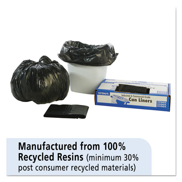 Stout® by Envision™ Total Recycled Content Plastic Trash Bags, 10 gal, 1 mil, 24" x 24", Brown/Black, 250/Carton (STOT2424B10)