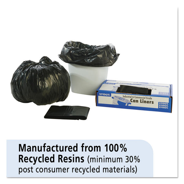 Stout® by Envision™ Total Recycled Content Plastic Trash Bags, 10 gal, 1 mil, 24" x 24", Brown/Black, 250/Carton (STOT2424B10) Case of 250