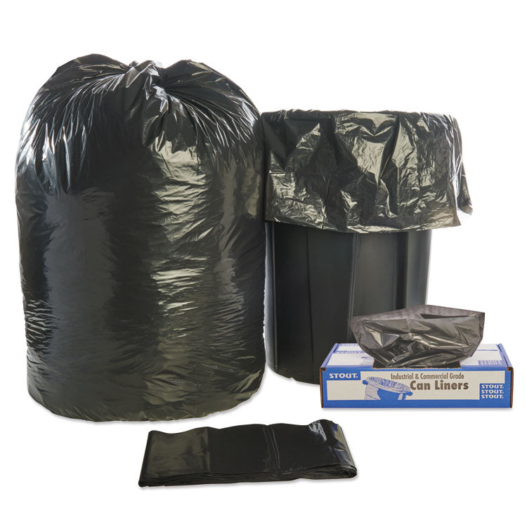 Stout® by Envision™ Total Recycled Content Plastic Trash Bags, 56 gal, 1.5 mil, 43" x 49", Brown/Black, 100/Carton (STOT4349B15) Case of 100