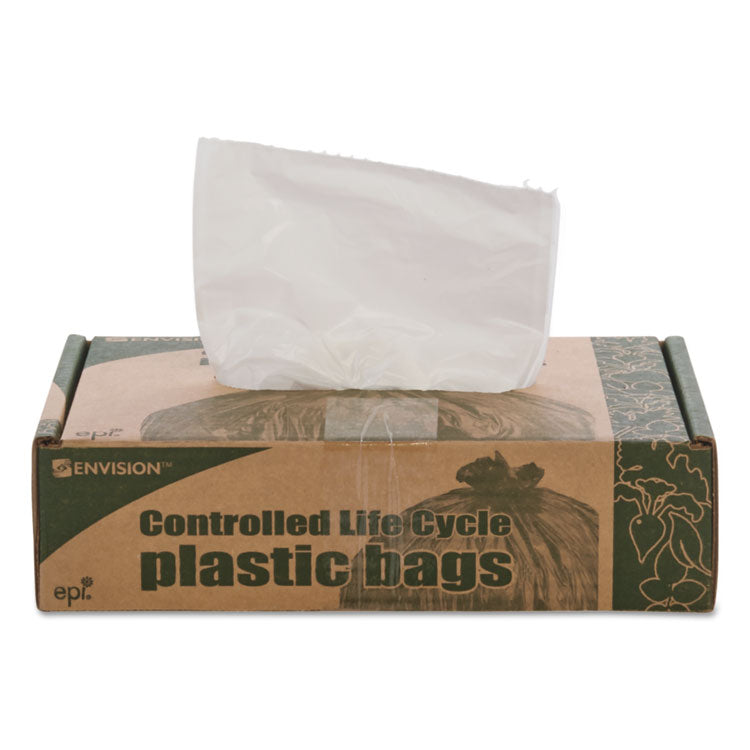Stout® by Envision™ Controlled Life-Cycle Plastic Trash Bags, 13 gal, 0.7 mil, 24" x 30", White, 120/Box (STOG2430W70)