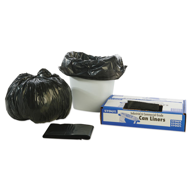 Stout® by Envision™ Total Recycled Content Plastic Trash Bags, 10 gal, 1 mil, 24" x 24", Brown/Black, 250/Carton (STOT2424B10) Case of 250