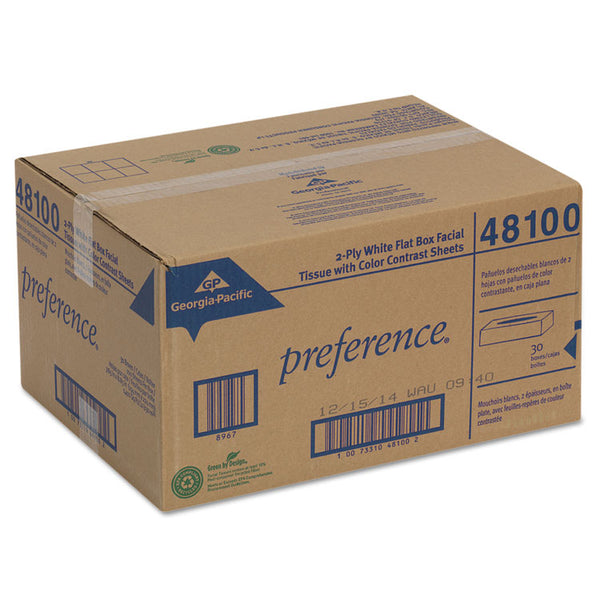 Georgia Pacific® Professional Pacific Blue Select Facial Tissue, 2-Ply, White, Flat Box, 100 Sheets/Box, 30 Boxes/Carton (GPC48100) Case of 30