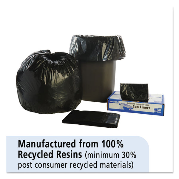 Stout® by Envision™ Total Recycled Content Plastic Trash Bags, 30 gal, 1.3 mil, 30" x 39", Brown/Black, 100/Carton (STOT3039B13)