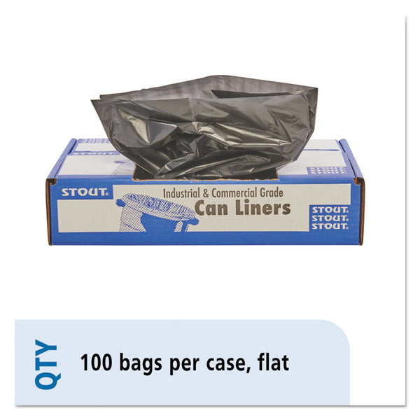 Stout® by Envision™ Total Recycled Content Plastic Trash Bags, 30 gal, 1.3 mil, 30" x 39", Brown/Black, 100/Carton (STOT3039B13)