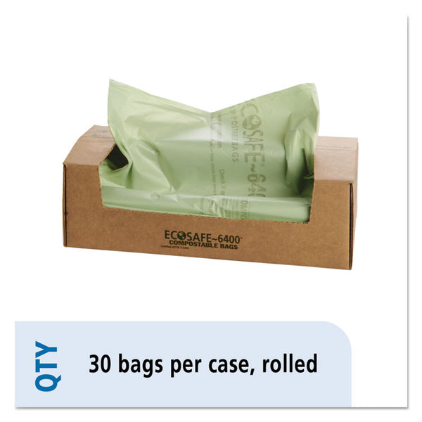 Stout® by Envision™ EcoSafe-6400 Bags, 64 gal, 0.85 mil, 48" x 60", Green, 30/Box (STOE4860E85)