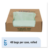 Stout® by Envision™ EcoSafe-6400 Bags, 30 gal, 1.1 mil, 30" x 39", Green, 48/Box (STOE3039E11) Box of 48