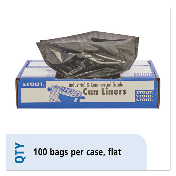 Stout® by Envision™ Total Recycled Content Plastic Trash Bags, 33 gal, 1.3 mil, 33" x 40", Brown/Black, 100/Carton (STOT3340B13)