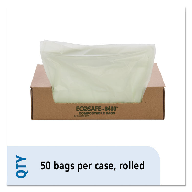 Stout® by Envision™ EcoSafe-6400 Bags, 32 gal, 0.85 mil, 33" x 48", Green, 50/Box (STOE3348E85) Box of 50