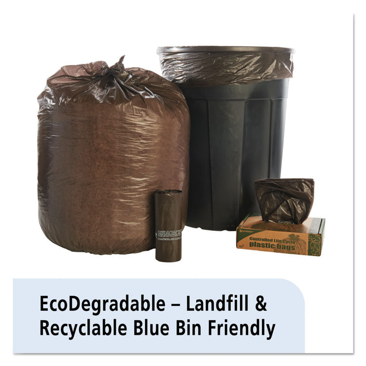 Stout® by Envision™ Controlled Life-Cycle Plastic Trash Bags, 39 gal, 1.1 mil, 33" x 44", Brown, 40/Box (STOG3344B11) Box of 40