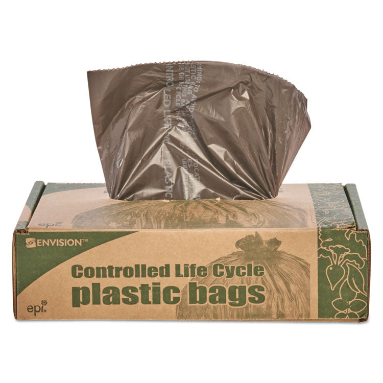 Stout® by Envision™ Controlled Life-Cycle Plastic Trash Bags, 30 gal, 0.8 mil, 30" x 36", Brown, 60/Box (STOG3036B80) Box of 60