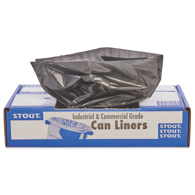 Stout® by Envision™ Total Recycled Content Plastic Trash Bags, 10 gal, 1 mil, 24" x 24", Brown/Black, 250/Carton (STOT2424B10) Case of 250