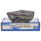 Stout® by Envision™ Total Recycled Content Plastic Trash Bags, 56 gal, 1.5 mil, 43" x 49", Brown/Black, 100/Carton (STOT4349B15)