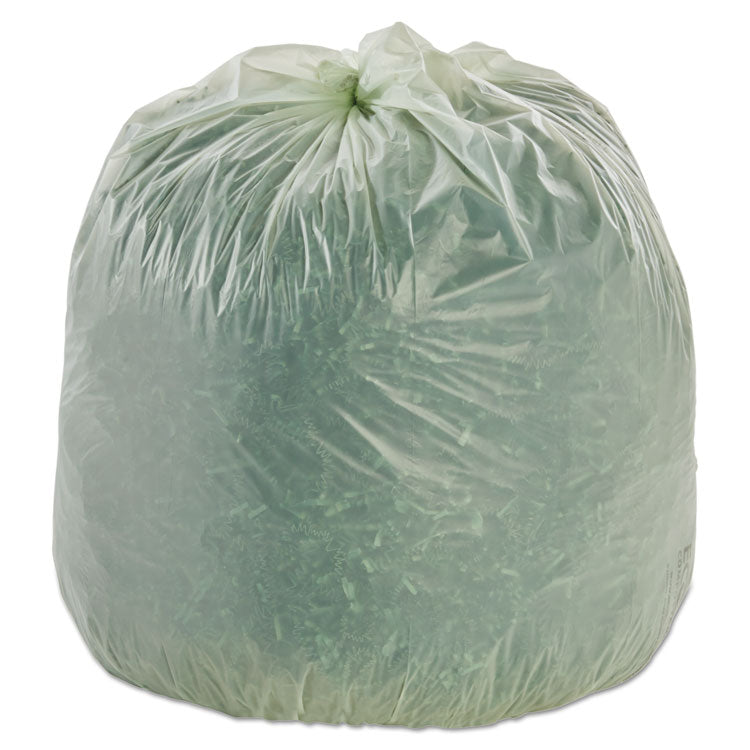 Stout® by Envision™ EcoSafe-6400 Bags, 30 gal, 1.1 mil, 30" x 39", Green, 48/Box (STOE3039E11) Box of 48