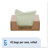 Stout® by Envision™ EcoSafe-6400 Bags, 13 gal, 0.85 mil, 24" x 30", Green, 45/Box (STOE2430E85) Case of 45