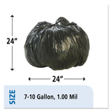 Stout® by Envision™ Total Recycled Content Plastic Trash Bags, 10 gal, 1 mil, 24" x 24", Brown/Black, 250/Carton (STOT2424B10) Case of 250