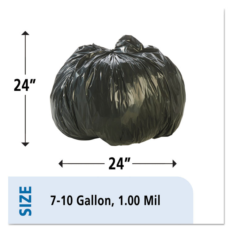 Stout® by Envision™ Total Recycled Content Plastic Trash Bags, 10 gal, 1 mil, 24" x 24", Brown/Black, 250/Carton (STOT2424B10) Case of 250