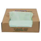 Stout® by Envision™ EcoSafe-6400 Bags, 30 gal, 1.1 mil, 30" x 39", Green, 48/Box (STOE3039E11) Box of 48