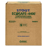 Stout® by Envision™ EcoSafe-6400 Bags, 30 gal, 1.1 mil, 30" x 39", Green, 48/Box (STOE3039E11) Box of 48