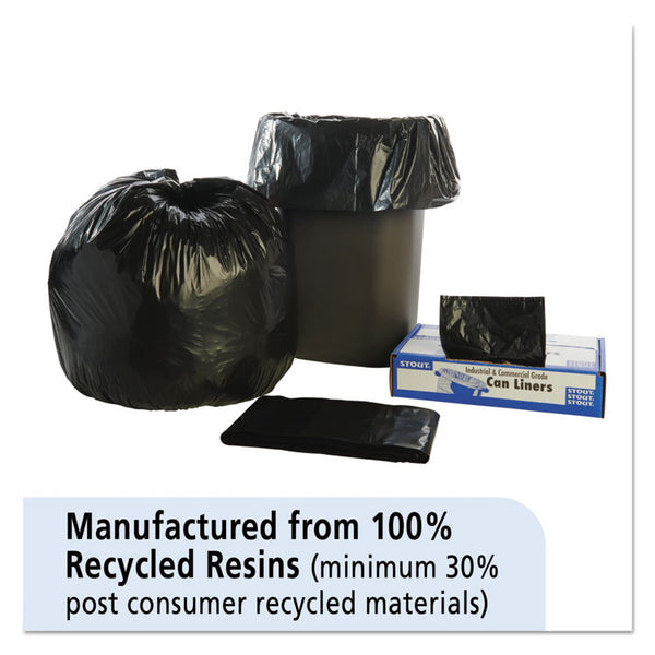 Stout® by Envision™ Total Recycled Content Plastic Trash Bags, 33 gal, 1.3 mil, 33" x 40", Brown/Black, 100/Carton (STOT3340B13)