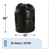 Stout® by Envision™ Total Recycled Content Plastic Trash Bags, 56 gal, 1.5 mil, 43" x 49", Brown/Black, 100/Carton (STOT4349B15)