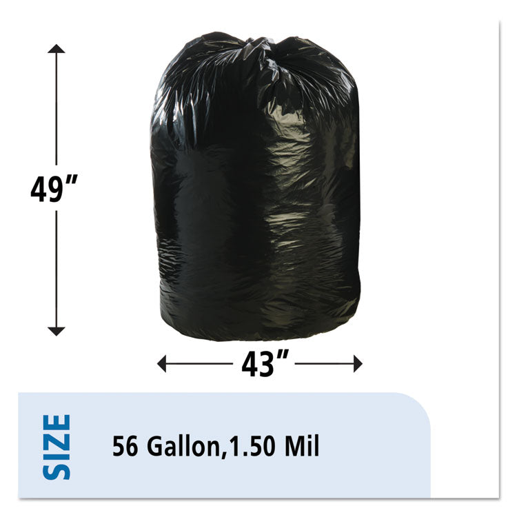Stout® by Envision™ Total Recycled Content Plastic Trash Bags, 56 gal, 1.5 mil, 43" x 49", Brown/Black, 100/Carton (STOT4349B15) Case of 100