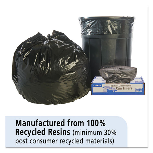 Stout® by Envision™ Total Recycled Content Plastic Trash Bags, 45 gal, 1.5 mil, 40" x 48", Brown/Black, 100/Carton (STOT4048B15)