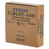 Stout® by Envision™ EcoSafe-6400 Bags, 13 gal, 0.85 mil, 24" x 30", Green, 45/Box (STOE2430E85) Case of 45