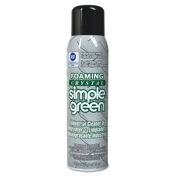 Simple Green® Foaming Crystal Industrial Cleaner and Degreaser, 20 oz Aerosol Spray, 12/Carton (SMP19010)