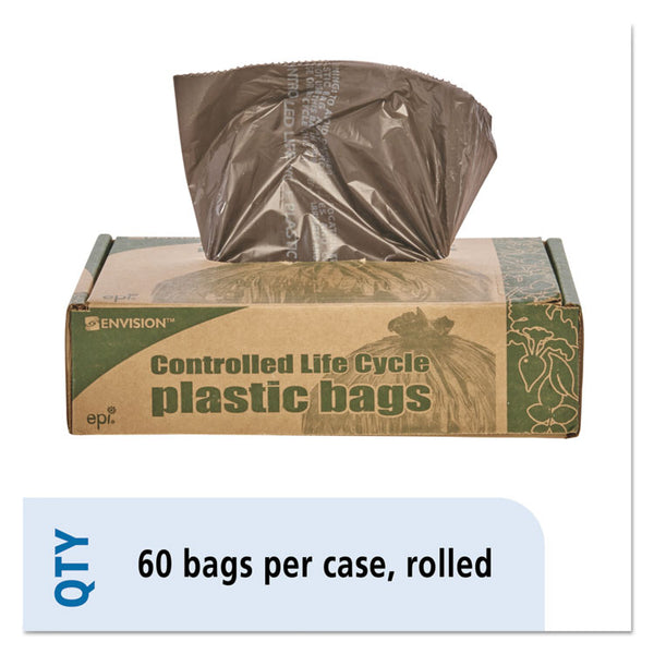 Stout® by Envision™ Controlled Life-Cycle Plastic Trash Bags, 30 gal, 0.8 mil, 30" x 36", Brown, 60/Box (STOG3036B80)
