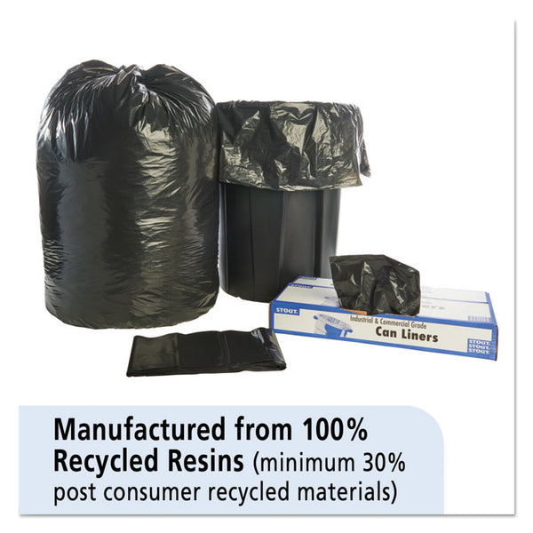 Stout® by Envision™ Total Recycled Content Plastic Trash Bags, 65 gal, 1.5 mil, 50" x 51", Brown/Black, 100/Carton (STOT5051B15)