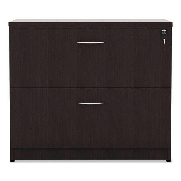 Alera® Alera Valencia Series Lateral File, 2 Legal/Letter-Size File Drawers, Espresso, 34" x 22.75" x 29.5" (ALEVA513622ES)