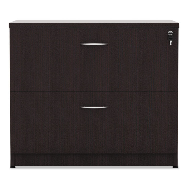 Alera® Alera Valencia Series Lateral File, 2 Legal/Letter-Size File Drawers, Espresso, 34" x 22.75" x 29.5" (ALEVA513622ES)