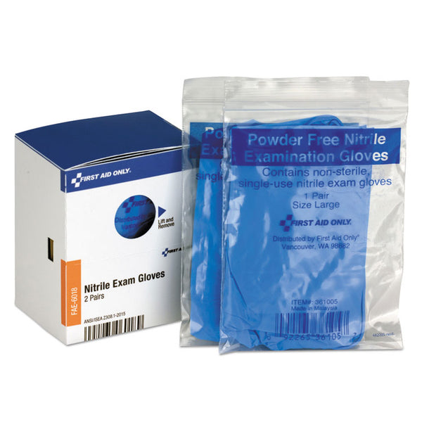 First Aid Only™ SmartCompliance Nitrile Lightweight Gloves, One Size, 2/Box (FAOFAE6018)