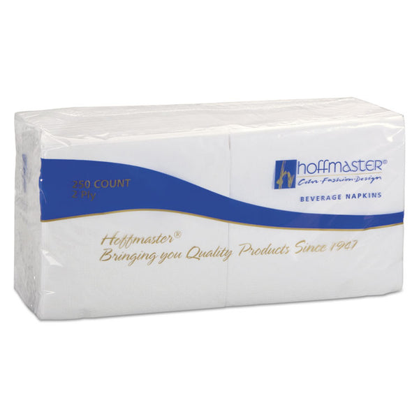 Hoffmaster® Beverage Napkins, 2-Ply 9 1/2 x 9 1/2, White, Embossed, 1000/Carton (HFM180300)