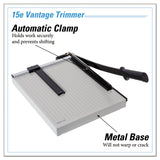 Dahle® Vantage Guillotine Paper Trimmer/Cutter, 15 Sheets, 15" Cut Length, Metal Base, 12.25 x 15.75 (DAH15E) Each