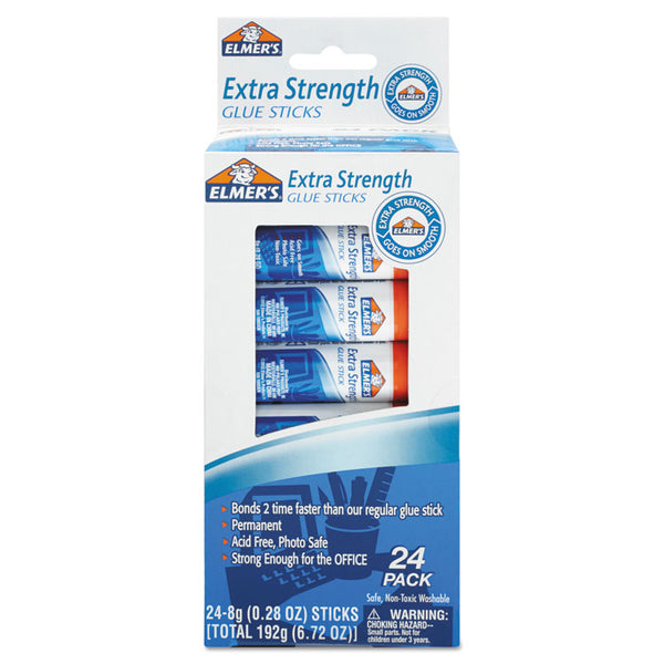 Elmer's® Extra-Strength Office Glue Stick, 0.28 oz, Dries Clear, 24/Pack (EPIE554)